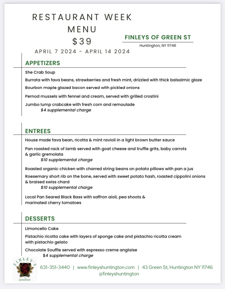 Complete List of Restaurants Participating in Long Island Restaurant Week Going Local Long Island