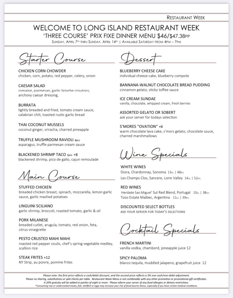 The Best Spots In Nassau For Long Island Restaurant Week Going Local Long Island