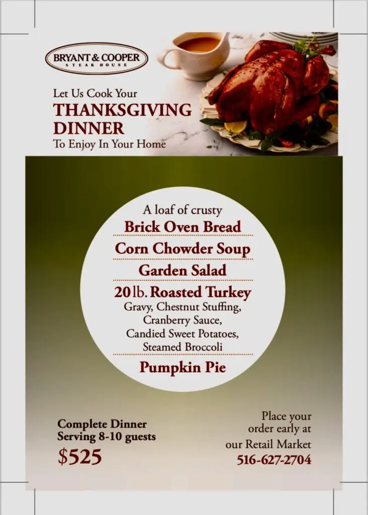 Thanksgiving Take-Out Specials