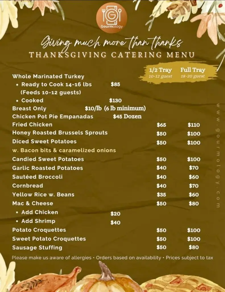 Thanksgiving Take-Out Specials