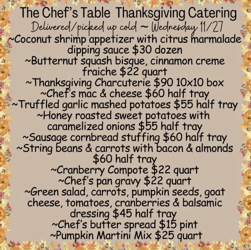 Thanksgiving Take-Out Specials