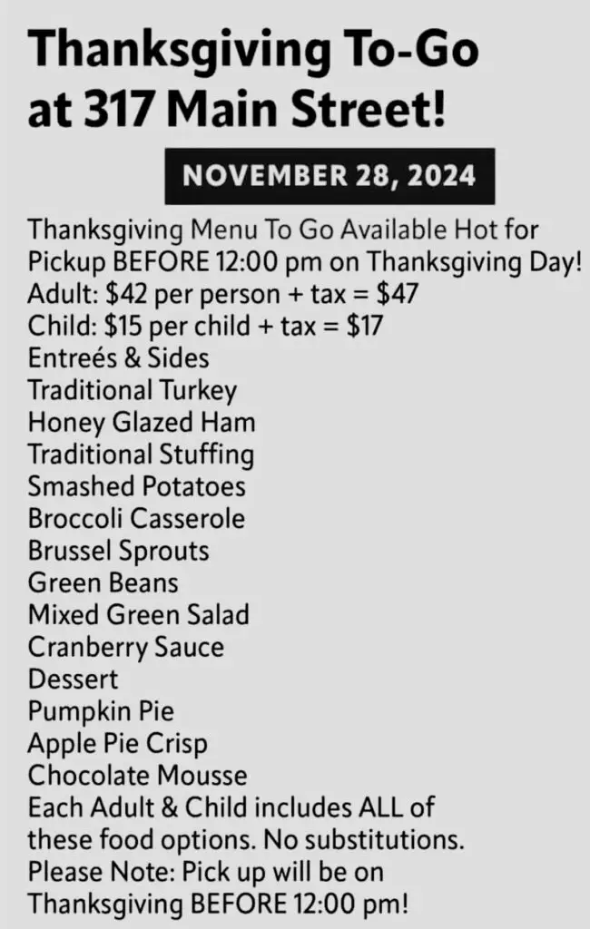 Thanksgiving Take-Out Specials