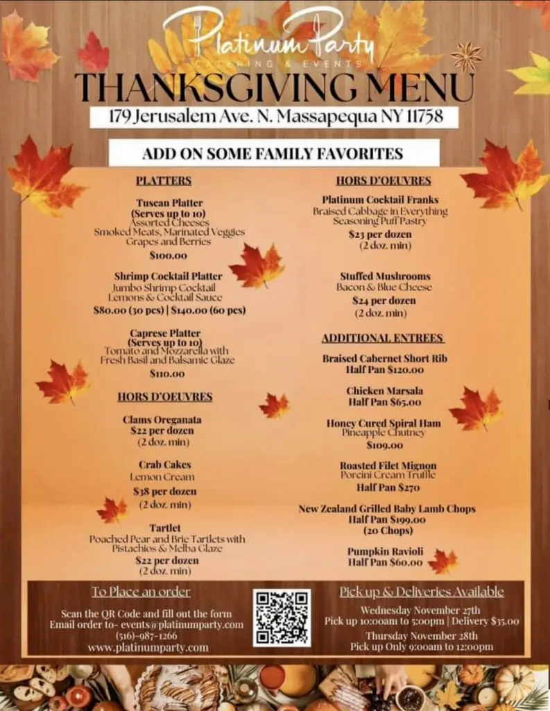 Thanksgiving Take-Out Specials