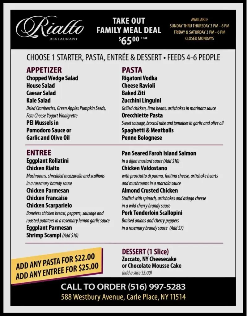 Family Takeout Specials