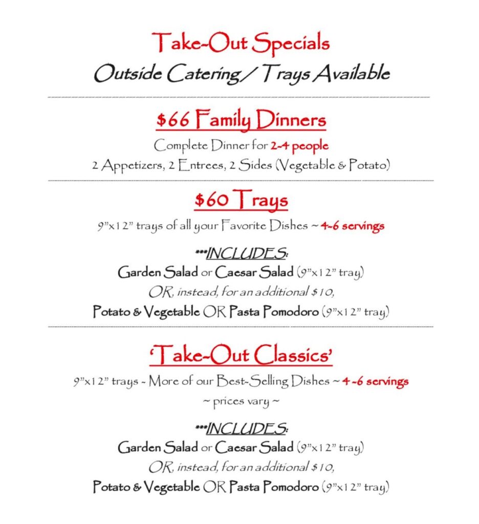 Family Takeout Specials
